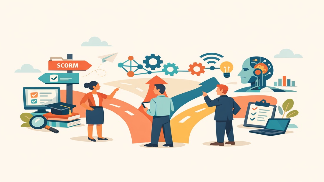 SCORM vs xAPI vs AI-Native: Which E-Learning Standard Fits Your Organization in 2026? Banner